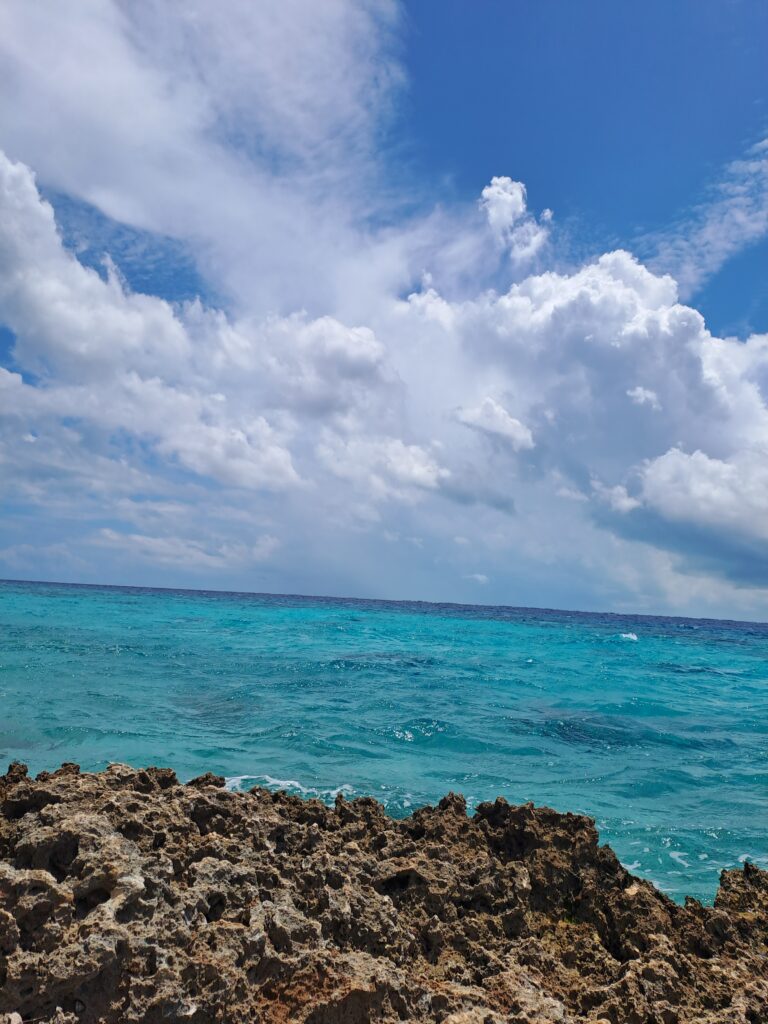 snorkeling area at cueva de los peces